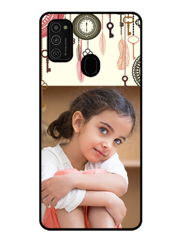 Custom Galaxy M21 Custom Glass Mobile Case  - Boho Style Design