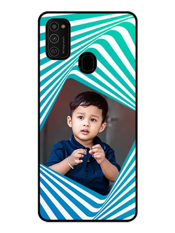 Custom Galaxy M21 Personalized Glass Phone Case  - Abstract Spiral Design