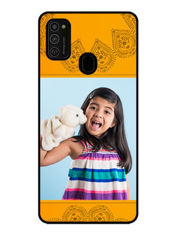 Custom Galaxy M21 Personalized Glass Phone Case  - Photo Wedding Design 