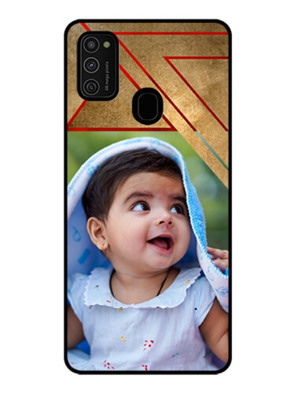 Custom Galaxy M21 Personalized Glass Phone Case  - Gradient Abstract Texture Design