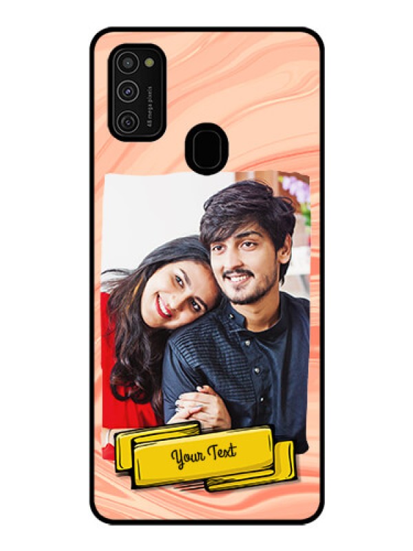 Custom Galaxy M21 Personalized Glass Phone Case  - Marble Texture Design