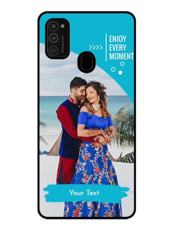 Custom Galaxy M21 Custom Glass Mobile Case  - Happy Moment Design