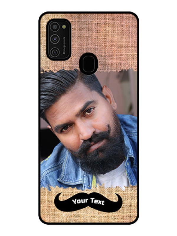 Custom Galaxy M21 Personalized Glass Phone Case  - with Texture Design