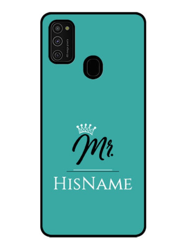 Custom Galaxy M21 Custom Glass Phone Case Mr with Name