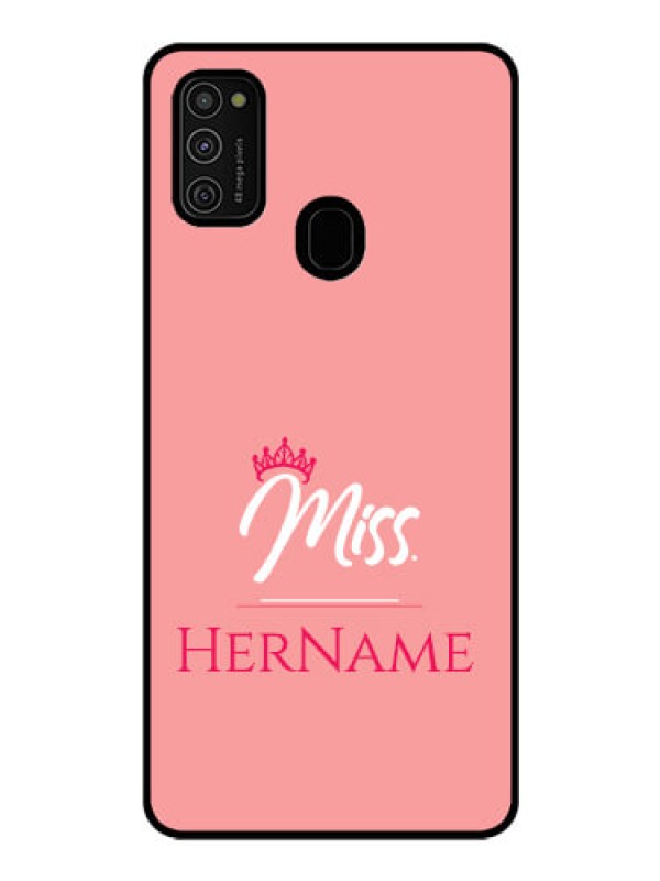Custom Galaxy M21 Custom Glass Phone Case Mrs with Name