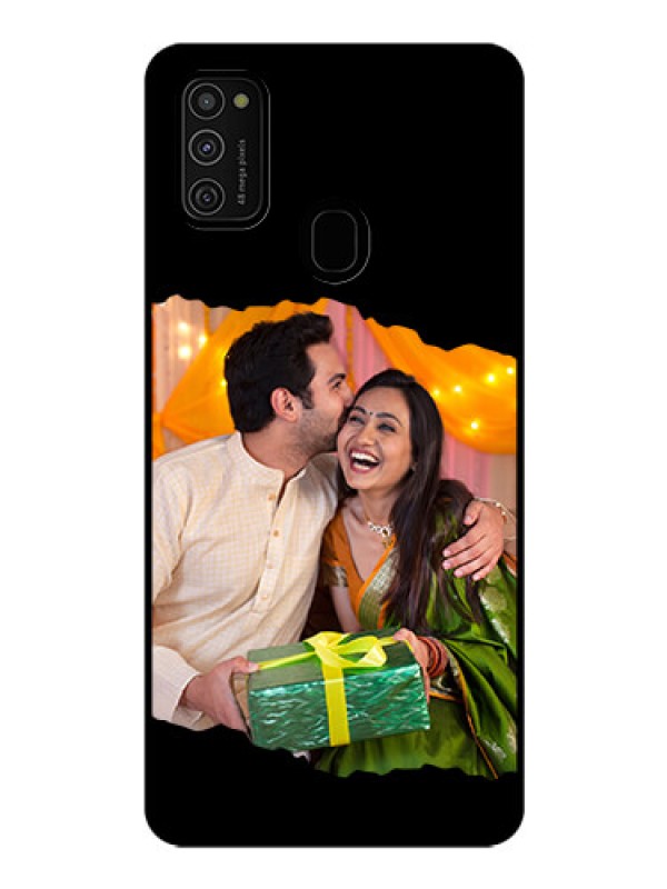 Custom Galaxy M21 Custom Glass Phone Case - Tear-off Design