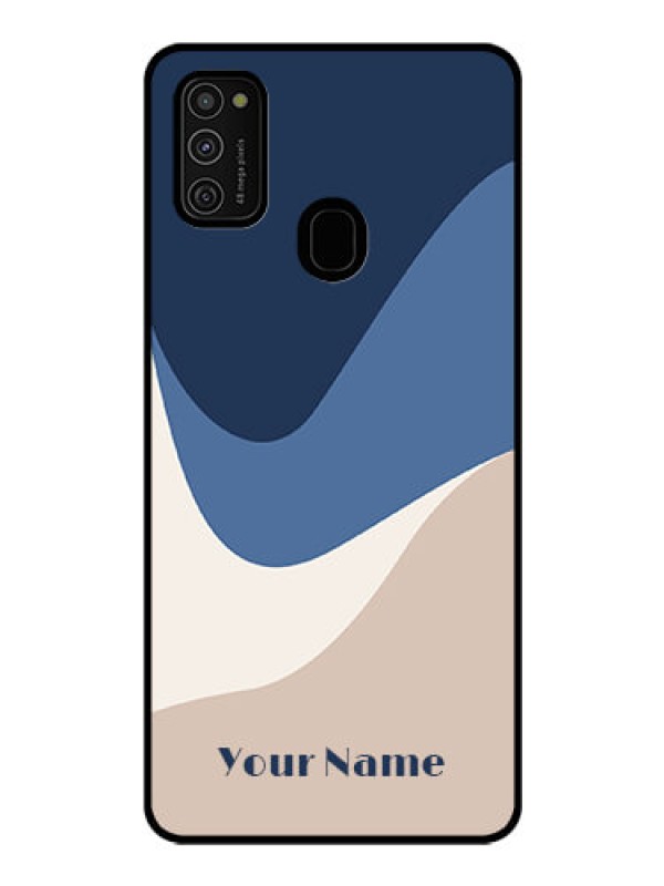 Custom Galaxy M21 Custom Glass Phone Case - Abstract Drip Art Design