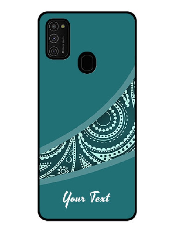 Custom Galaxy M21 Photo Printing on Glass Case - semi visible floral Design