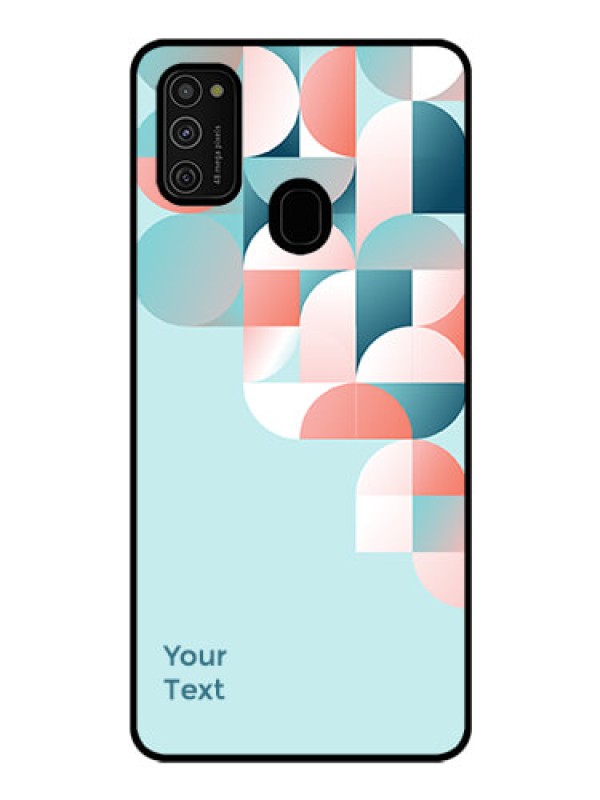 Custom Galaxy M21 Custom Glass Phone Case - Stylish Semi-circle Pattern Design