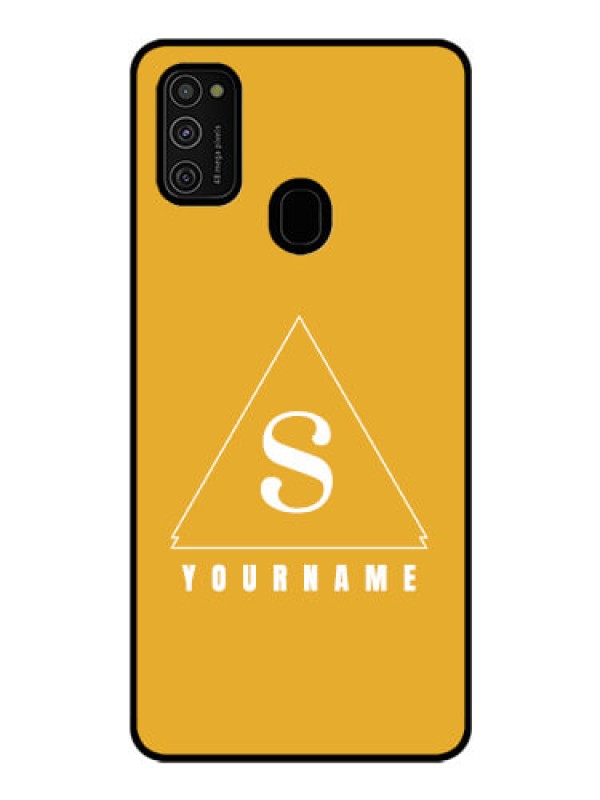 Custom Galaxy M21 Personalized Glass Phone Case - simple triangle Design