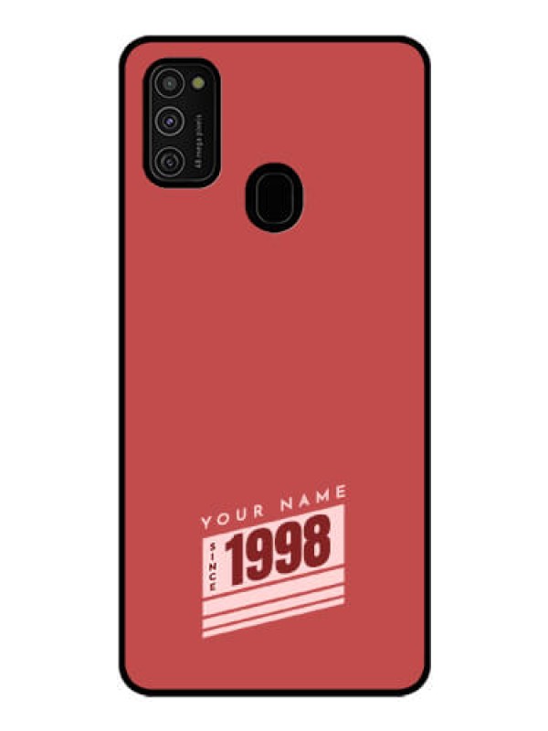 Custom Galaxy M21 Custom Glass Phone Case - Red custom year of birth Design
