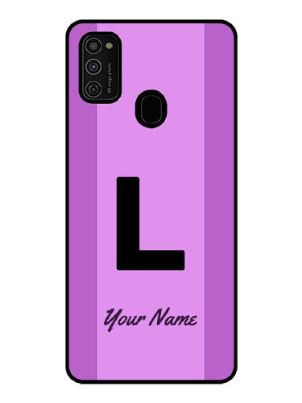 Custom Galaxy M21 Custom Glass Phone Case - Tricolor custom text Design