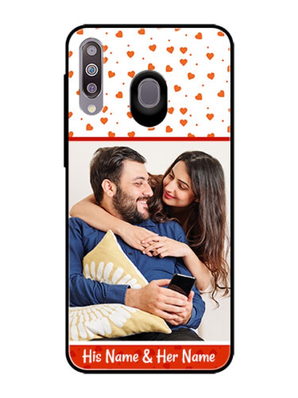 Custom Samsung Galaxy M30 Custom Glass Phone Case  - Orange Love Symbol Design
