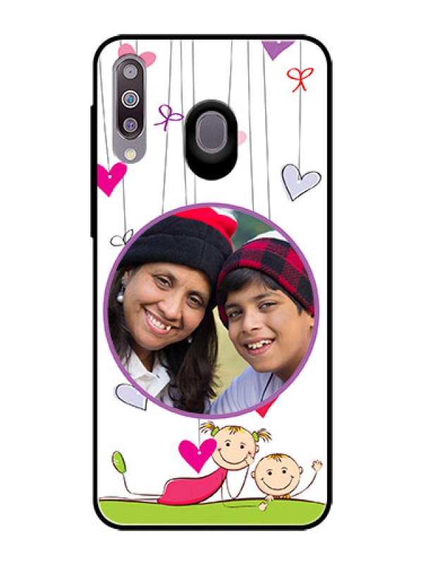 Custom Samsung Galaxy M30 Photo Printing on Glass Case  - Cute Kids Phone Case Design