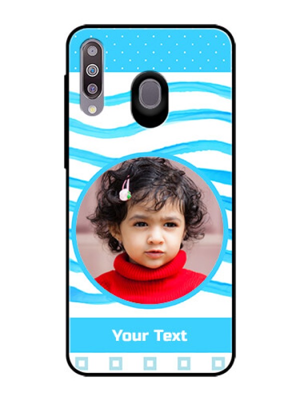 Custom Samsung Galaxy M30 Custom Glass Phone Case  - Simple Blue Case Design
