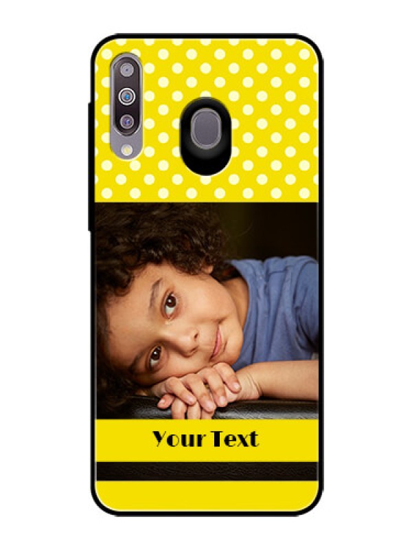 Custom Samsung Galaxy M30 Custom Glass Phone Case  - Bright Yellow Case Design
