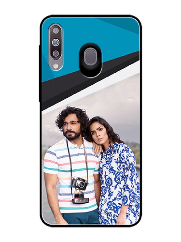 Custom Samsung Galaxy M30 Photo Printing on Glass Case  - Simple Pattern Photo Upload Design