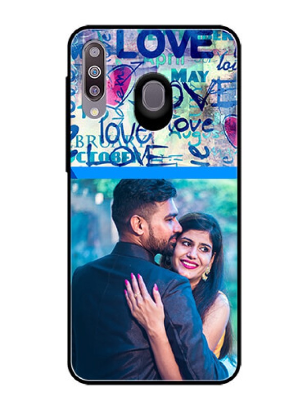 Custom Samsung Galaxy M30 Custom Glass Mobile Case  - Colorful Love Design