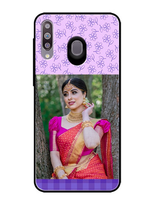 Custom Samsung Galaxy M30 Custom Glass Phone Case  - Purple Floral Design
