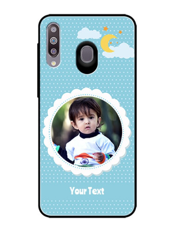 Custom Samsung Galaxy M30 Personalised Glass Phone Case  - Violet Pattern Design