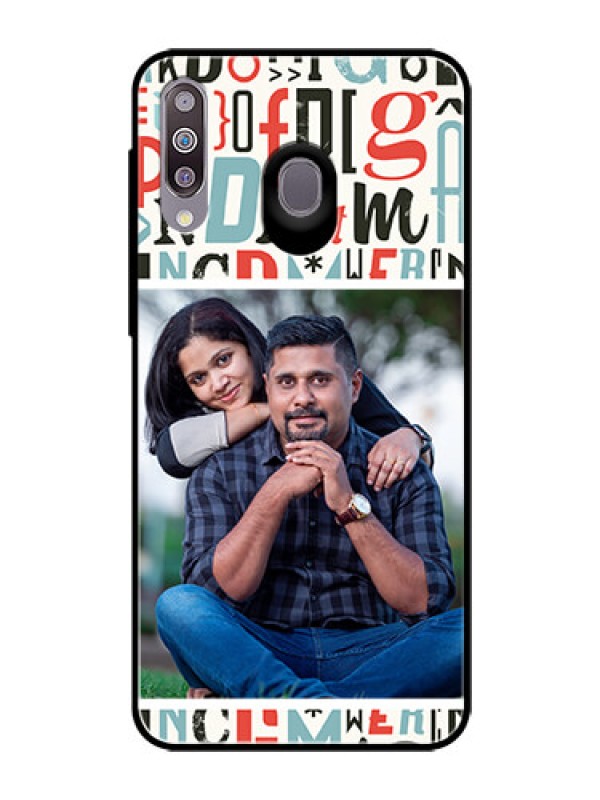Custom Samsung Galaxy M30 Personalized Glass Phone Case  - Alphabet Design