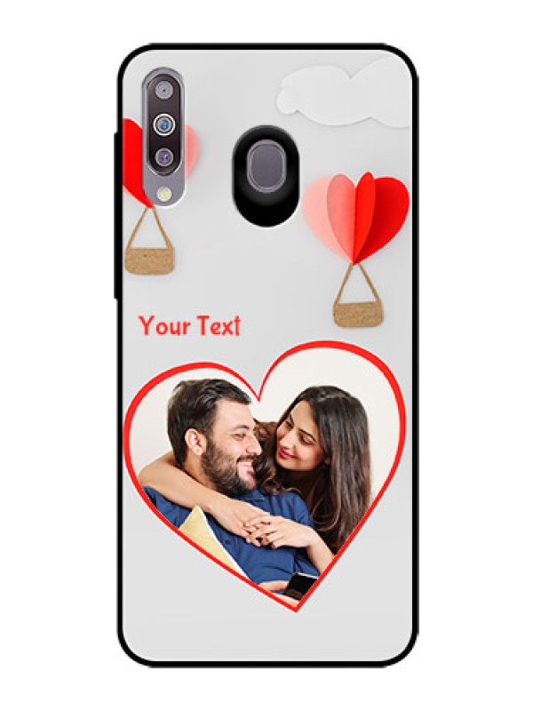 Custom Samsung Galaxy M30 Custom Glass Mobile Case  - Parachute Love Design