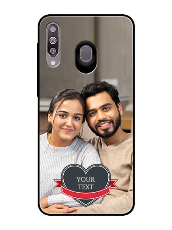 Custom Samsung Galaxy M30 Custom Glass Phone Case  - Just Married Couple Design