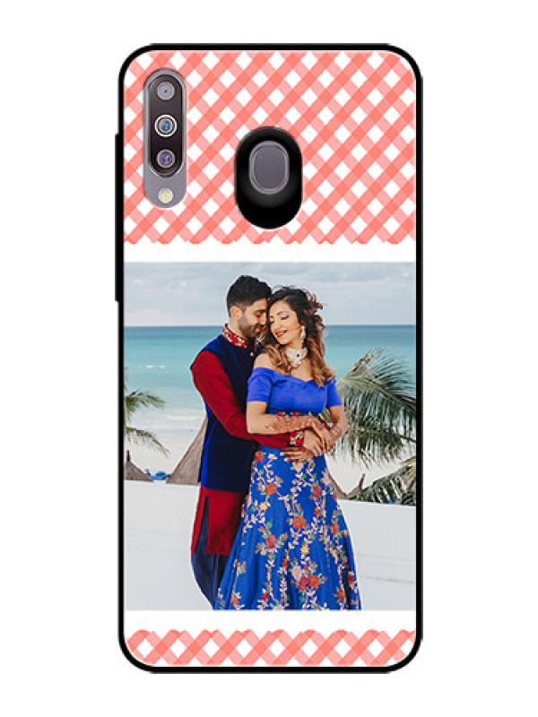 Custom Samsung Galaxy M30 Personalized Glass Phone Case  - Pink Pattern Design