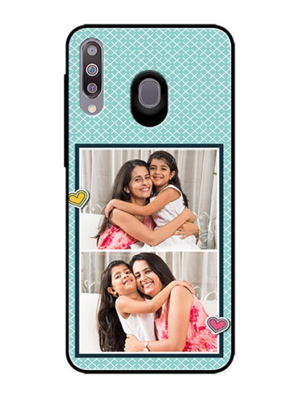 Custom Samsung Galaxy M30 Custom Glass Phone Case  - 2 Image Holder with Pattern Design