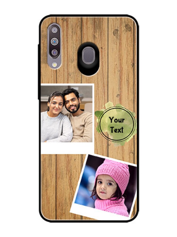 Custom Samsung Galaxy M30 Custom Glass Phone Case  - Wooden Texture Design