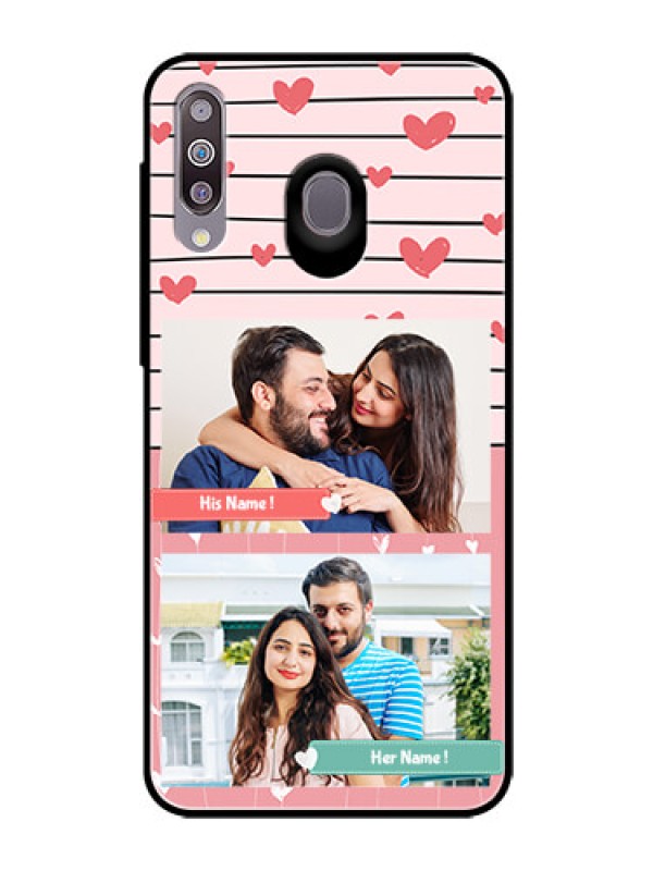 Custom Samsung Galaxy M30 Custom Glass Mobile Case  - Photo with Heart Design