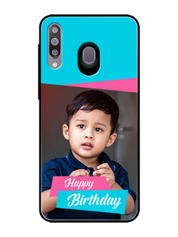 Custom Samsung Galaxy M30 Personalized Glass Phone Case  - Image Holder with 2 Color Design