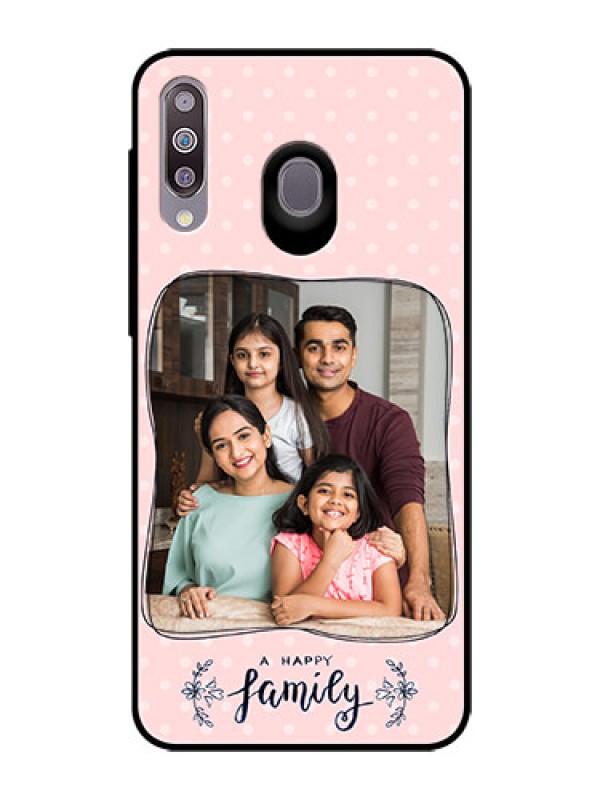 Custom Samsung Galaxy M30 Custom Glass Phone Case  - Family with Dots Design