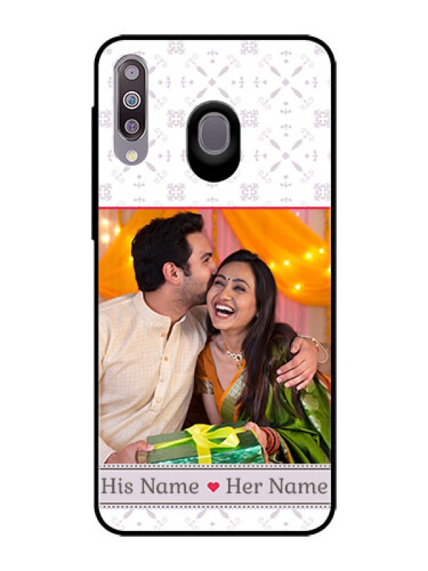 Custom Samsung Galaxy M30 Custom Glass Mobile Case  - with Photo and Ethnic Design