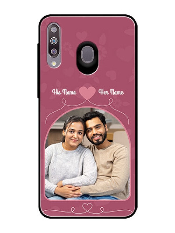 Custom Samsung Galaxy M30 Photo Printing on Glass Case  - Love Floral Design