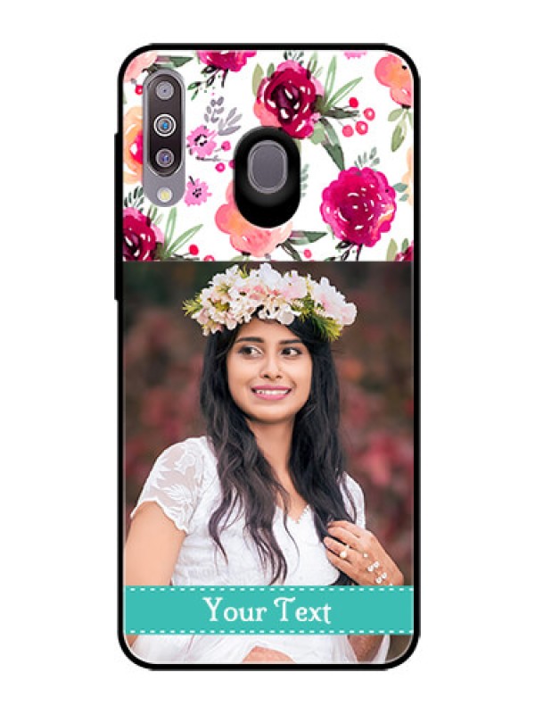 Custom Samsung Galaxy M30 Custom Glass Phone Case  - Watercolor Floral Design
