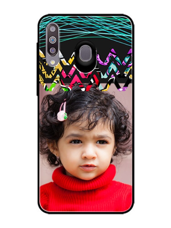 Custom Samsung Galaxy M30 Personalized Glass Phone Case  - Neon Abstract Design