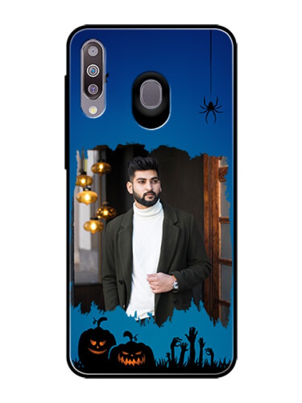 Custom Samsung Galaxy M30 Photo Printing on Glass Case  - with pro Halloween design 