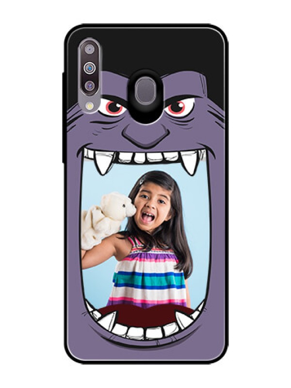 Custom Samsung Galaxy M30 Custom Glass Phone Case  - Angry Monster Design