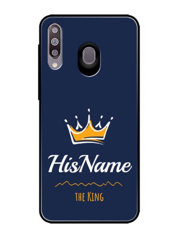 Custom Galaxy M30 Glass Phone Case King with Name