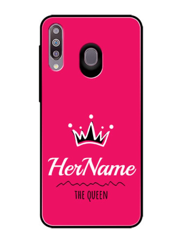 Custom Galaxy M30 Glass Phone Case Queen with Name