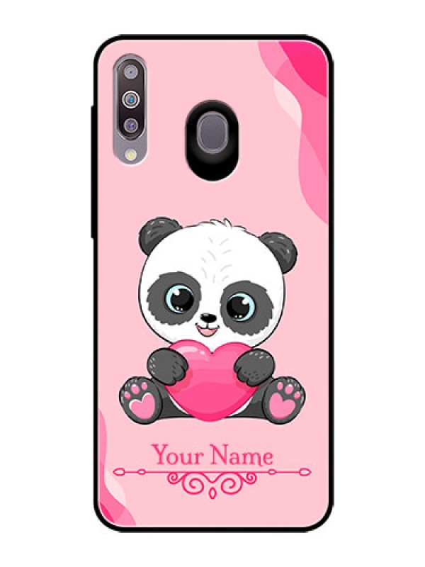 Custom Galaxy M30 Custom Glass Mobile Case - Cute Panda Design