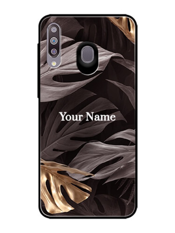 Custom Galaxy M30 Personalised Glass Phone Case - Wild Leaves digital paint Design