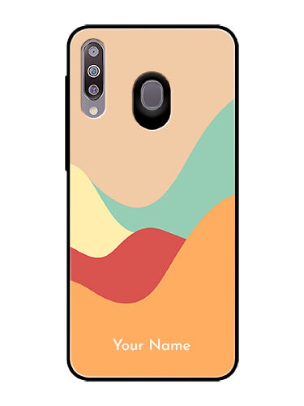 Custom Galaxy M30 Personalized Glass Phone Case - Ocean Waves Multi-colour Design