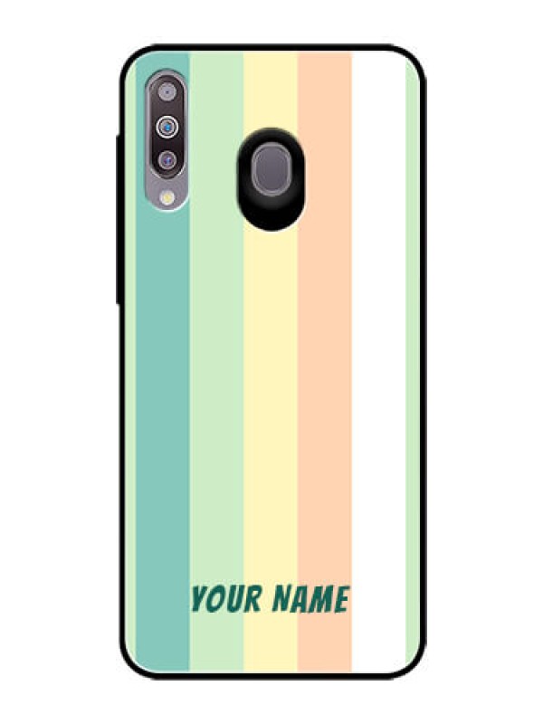 Custom Galaxy M30 Photo Printing on Glass Case - Multi-colour Stripes Design