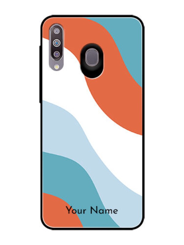 Custom Galaxy M30 Custom Glass Mobile Case - coloured Waves Design