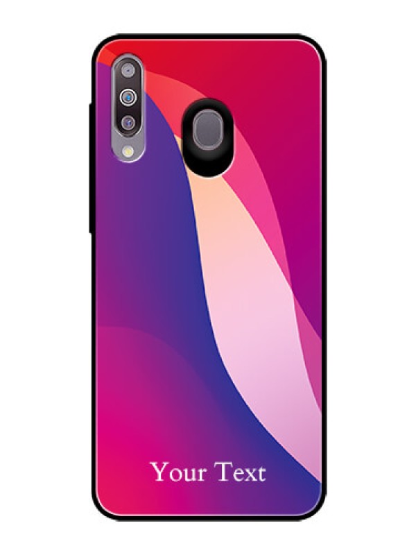 Custom Galaxy M30 Personalized Glass Phone Case - Digital abstract Overlap Design