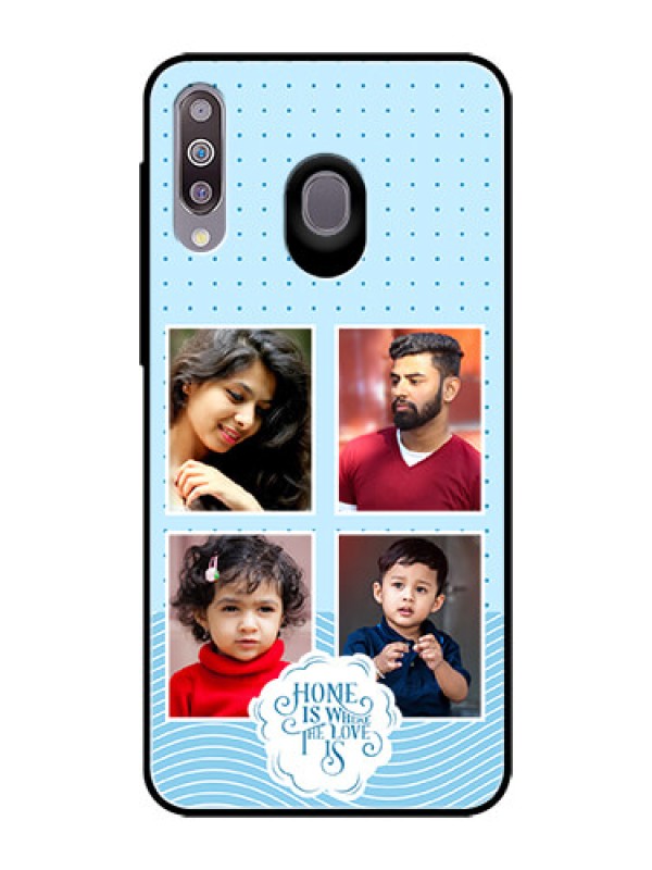 Custom Galaxy M30 Custom Glass Phone Case - Cute love quote with 4 pic upload Design