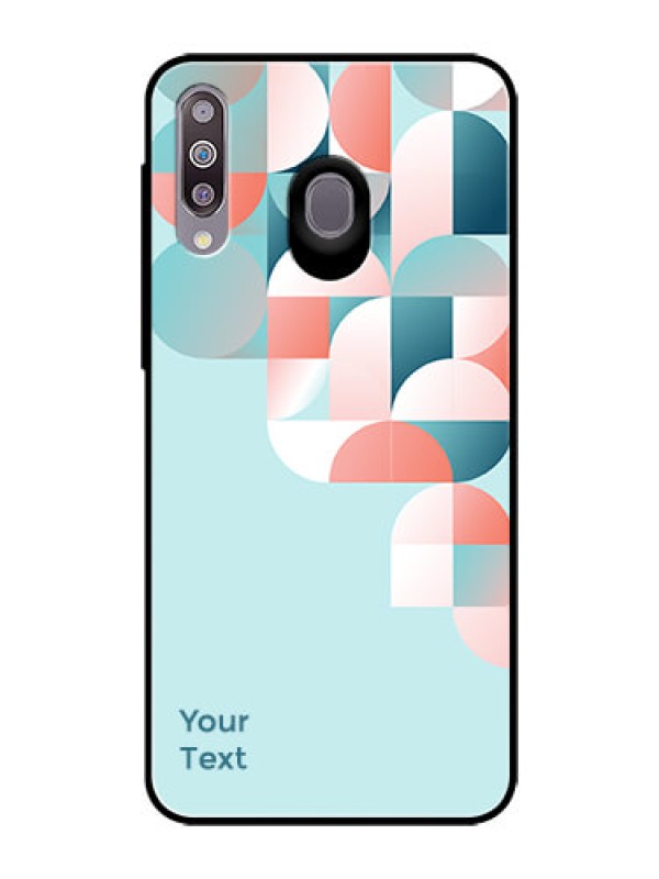Custom Galaxy M30 Custom Glass Phone Case - Stylish Semi-circle Pattern Design