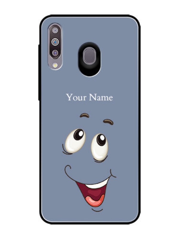 Custom Galaxy M30 Photo Printing on Glass Case - Laughing Cartoon Face Design